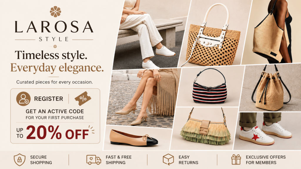 LarosaStyle Canada fashion collection featuring handbags, shoes and accessories with Save Perks exclusive member discounts.